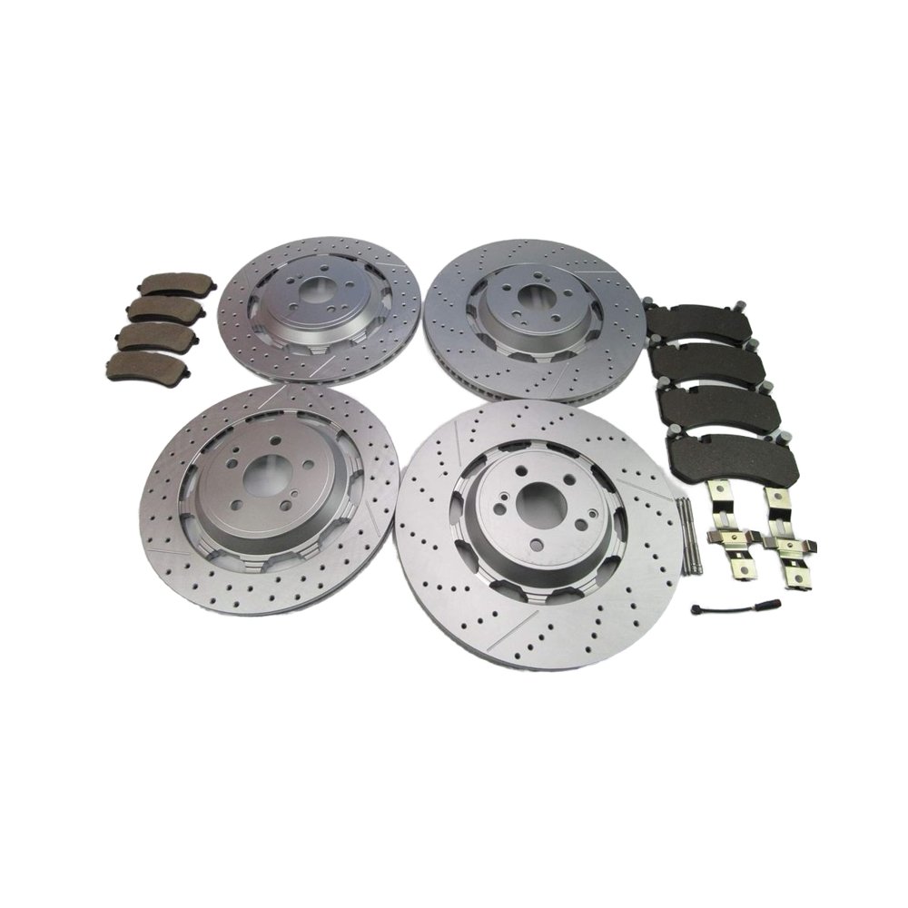 TopEuro Replacement Parts Front & Rear Brake Pads Rotors Set #310 Compatible with Mercedes S63 S65 AMG Premium Brake Discs